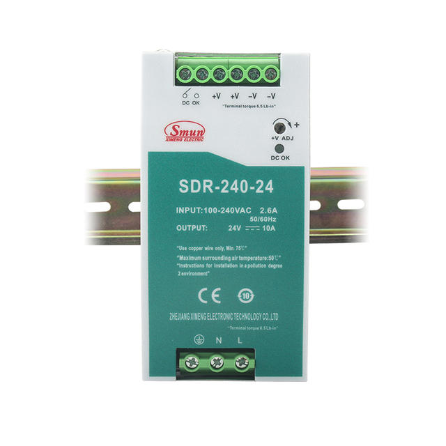 SDR-240 240W พาวเวอร์ซัพพลายราง Din แบบบาง