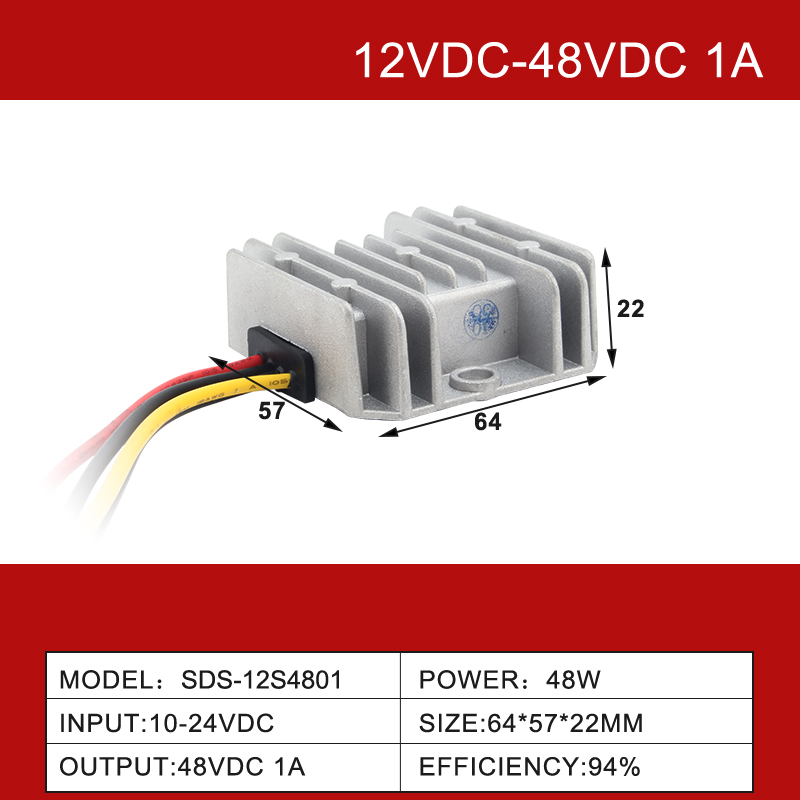12V to 48V 1A to 20A Waterproof Boost DC-DC Power Supply Converter for Car