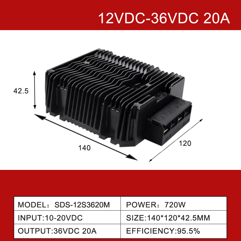 12V till 36V 1A till 30A IP68 Icke-isolerad DC-DC Car Power Step Up Converter