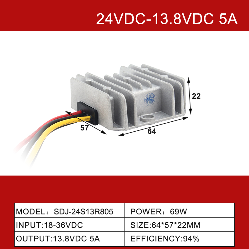 24V to 13.8V 5A to 100A DC DC Step Down Buck Converter DC Power Converter