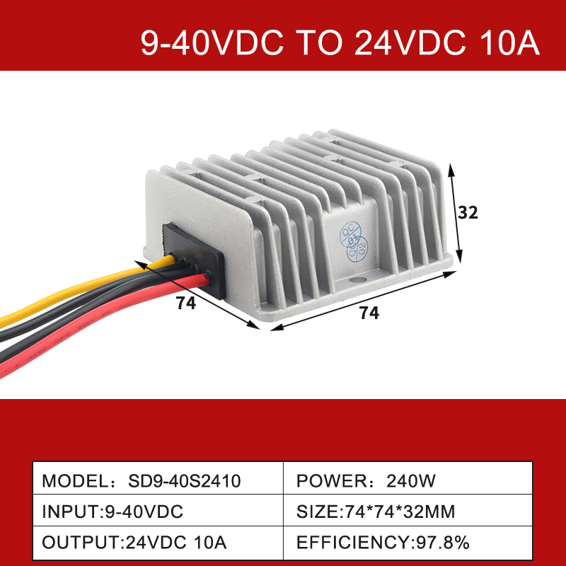 9-40V to 24V 2-30A Single Output Non-isolated DC-DC Boost Buck Car Converter
