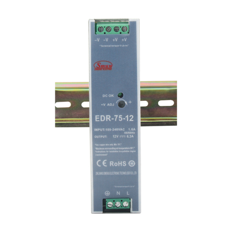 EDR Series 75W 120W 150W Economical Slim AC-DC Din Rail Switching Power Supply SMPS