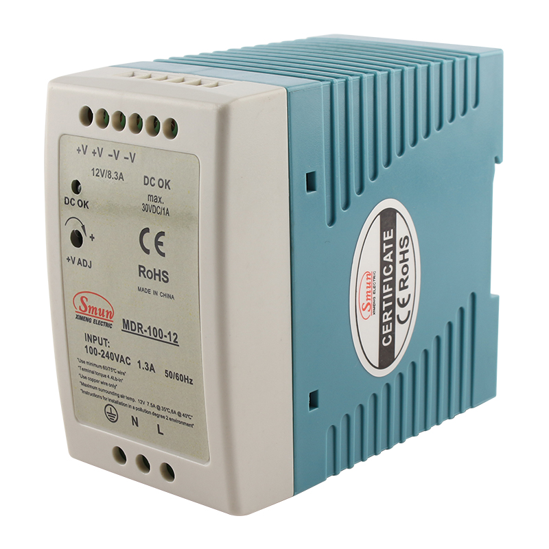 MDR Series 10W to 100W Single Output Thin Din Rail Industrial Power Supply