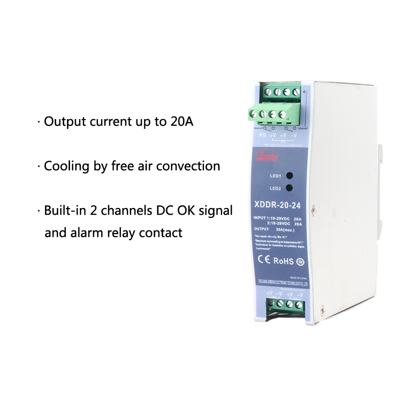 XDDR-20/DRDN-20 20A Din Rail Type Reundancy Module 12V/24V/48V ድጋፍ 1+1 እና N+1 Reundancy System