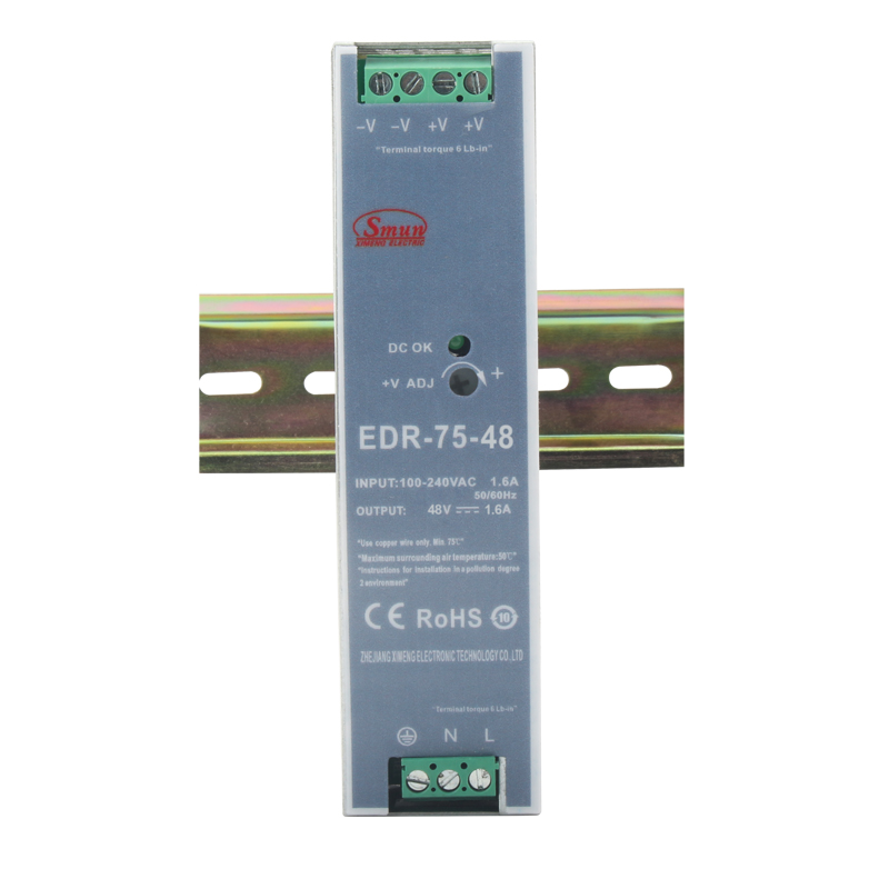 EDR Series 75W 120W 150W Economical Slim AC-DC Din Rail Switching Power Supply SMPS