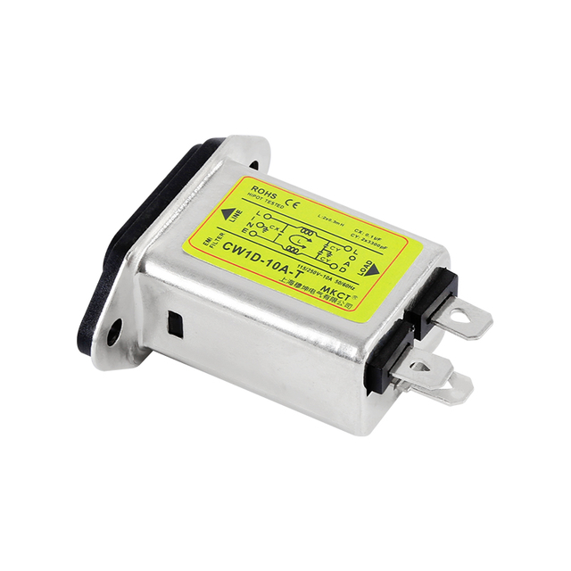 IEC-inlet CW2B-1A/3A/6A/10A-T EMI Power Filter with Optional Fuse and Switch 