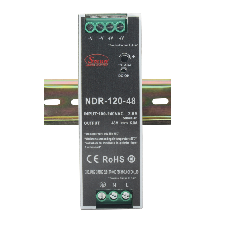 NDR Series 75W to 480W Single Output Din Rail Mounting Switching Power Supply