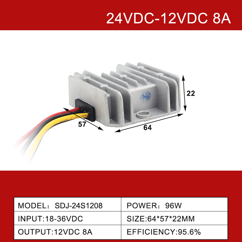 24VDC to 12VDC 1.5A to 100A Step Down Non-isolated DC-DC Buck Power Converter