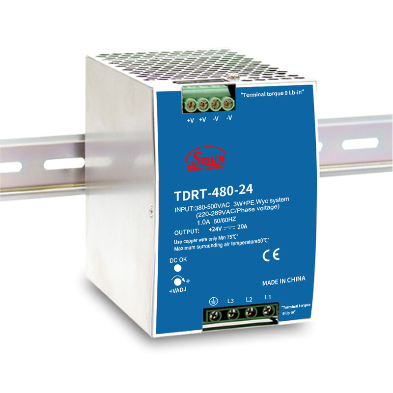 TDRT Series 480W 960W 24V/48V Three Phase SMPS Industrial PSU Din Rail Power Supply With PFC Function